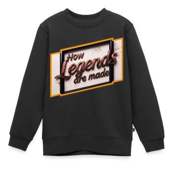 Wie Legenden geboren werden - Kinder Premium Organic Sweatshirt - Schwarz - Vorne - AI Model Kid Female (0cm)