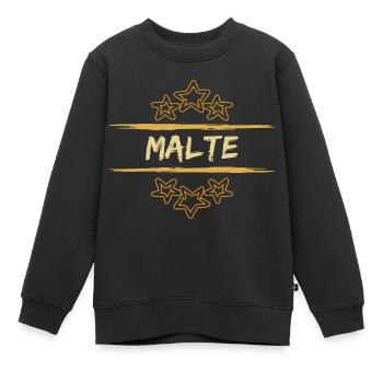 Malte en tant que Malte - Sweat Premium enfant bio - noir - Devant - AI Model Kid Female (0cm)