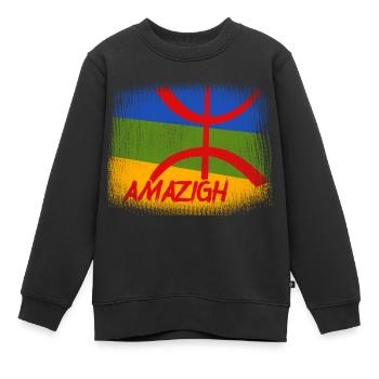 Amazigh Mon Origine Maroc Algerien Rif Souss Kabyle - Kinder Premium Organic Sweatshirt - Schwarz - Vorne - AI Model Kid Female (0cm)