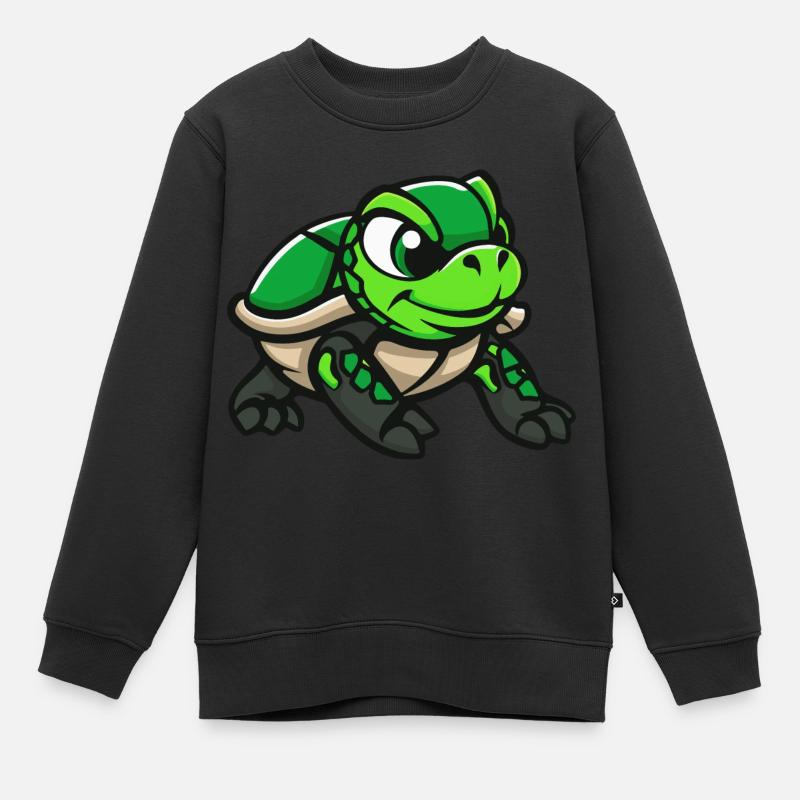 Bande dessinée Tortue - Sweat Premium enfant bio - noir