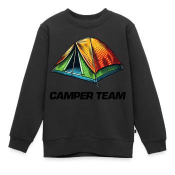 zelt camper - Kinder Premium Organic Sweatshirt - Schwarz - Vorne - AI Model Kid Female (0cm)