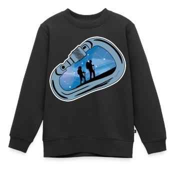 Mousqueton Randonnée - Sweat Premium enfant bio - noir - Devant - AI Model Kid Female (0cm)