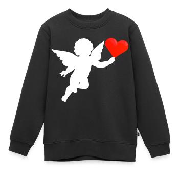 Coeur d'ange, blanc - Sweat Premium enfant bio - noir - Devant - AI Model Kid Female (0cm)