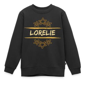 Geschenk für Lorelie - Kinder Premium Organic Sweatshirt - Schwarz - Vorne - AI Model Kid Female (0cm)