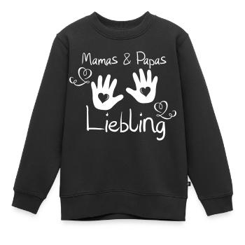 mamas und papas liebling - Kinder Premium Organic Sweatshirt - Schwarz - Vorne - AI Model Kid Female (0cm)
