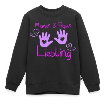 mamas und papas liebling - Kinder Premium Organic Sweatshirt - Schwarz - Vorne - AI Model Kid Female (0cm)