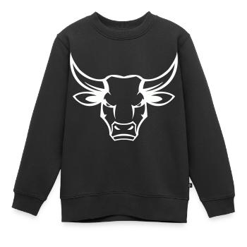 Bull Bull - Kids Premium Organic Sweatshirt - black - Front - AI Model Kid Female (0cm)