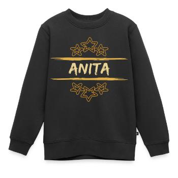 Anita als Anita - Kinder Premium Organic Sweatshirt - Schwarz - Vorne - AI Model Kid Female (0cm)
