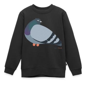 Pigeons pigeons - Sweat Premium enfant bio - noir - Devant - AI Model Kid Female (0cm)