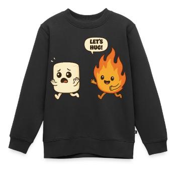 Kawaii Marshmallow & Lagerfeuer lustig Foodie - Kinder Premium Organic Sweatshirt - Schwarz - Vorne - AI Model Kid Female (0cm)