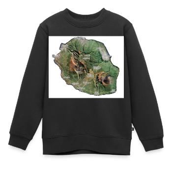 réunion - Sweat Premium enfant bio - noir - Devant - AI Model Kid Female (0cm)