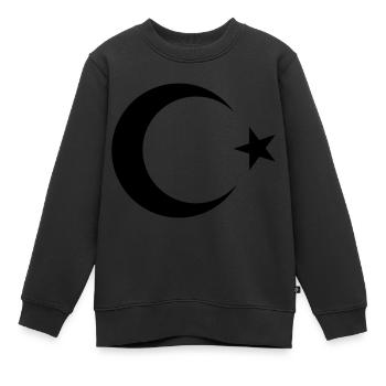 Turquie Türkiye Moon Star - Sweat Premium enfant bio - noir - Devant - AI Model Kid Female (0cm)