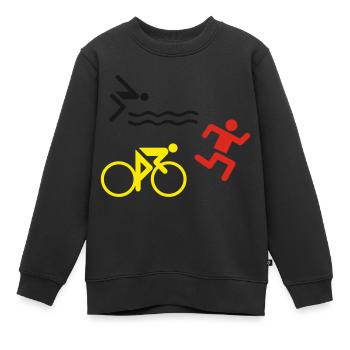 Triathlon - Sweat Premium enfant bio - noir - Devant - AI Model Kid Female (0cm)