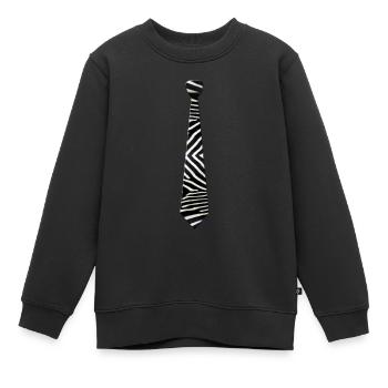 CRAVATE ZEBRE - Sweat Premium enfant bio - noir - Devant - AI Model Kid Female (0cm)