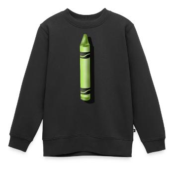 Crayon grün - digitale Zeichnung - Kinder Premium Organic Sweatshirt - Schwarz - Vorne - AI Model Kid Female (0cm)