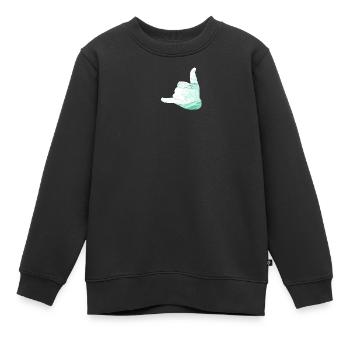 salut surfeur shaka - Sweat Premium enfant bio - noir - Devant - AI Model Kid Female (0cm)