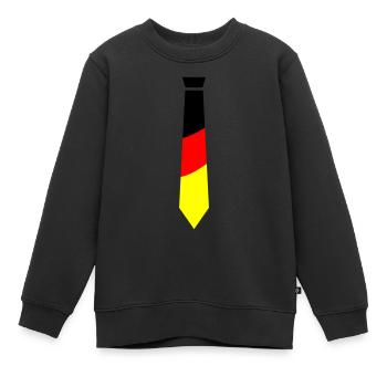 cravate allemagne - Sweat Premium enfant bio - noir - Devant - AI Model Kid Female (0cm)