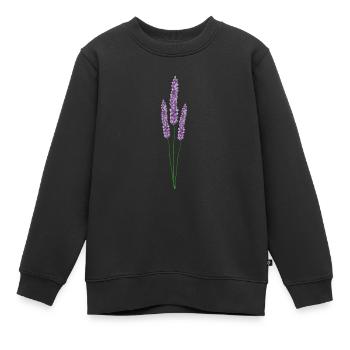 Zweig von Lavendel Provence Nature Violet - Kinder Premium Organic Sweatshirt - Schwarz - Vorne - AI Model Kid Female (0cm)