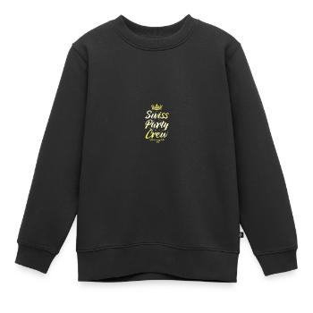 Swiss Party Crew Krone Suisse - Sweat Premium enfant bio - noir - Devant - AI Model Kid Female (0cm)