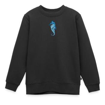 Seepferdchen mit Korallen,Muscheln und Seeanemonen - Kinder Premium Organic Sweatshirt - Schwarz - Vorne - AI Model Kid Female (0cm)