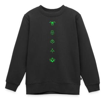 Novavarion Space Sci Fi étoiles galaxie lune planètes - Sweat Premium enfant bio - noir - Devant - AI Model Kid Female (0cm)