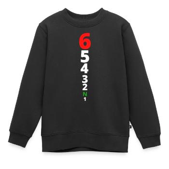65432n1 moto vitesse - Sweat Premium enfant bio - noir - Devant - AI Model Kid Female (0cm)