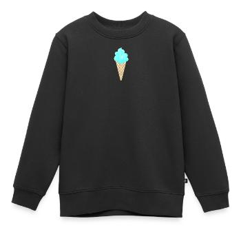 Eis Eiscreme Waffel blau cool Sommer Eisdiele Fan - Kinder Premium Organic Sweatshirt - Schwarz - Vorne - AI Model Kid Female (0cm)