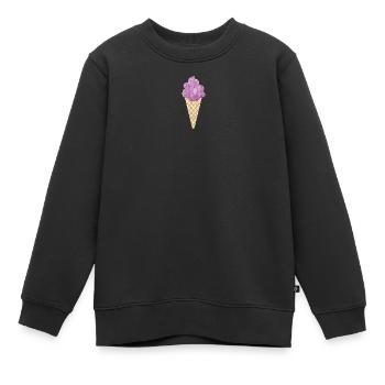 Eiscreme Icecream Eis Waffel Eiskrem Eisdiele lila - Kinder Premium Organic Sweatshirt - Schwarz - Vorne - AI Model Kid Female (0cm)
