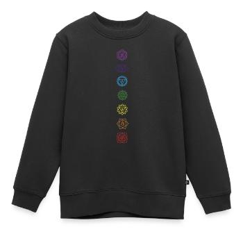7 chakras - Sweat Premium enfant bio - noir - Devant - AI Model Kid Female (0cm)