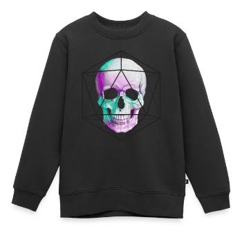Hexa Skull - Sweat Premium enfant bio - noir - Devant - AI Model Kid Female (0cm)