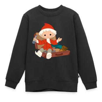 Sandmännchen mit Koffer - Kinder Premium Organic Sweatshirt - Schwarz - Vorne - AI Model Kid Female (0cm)
