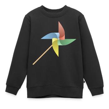 Moulin à vent - Sweat Premium enfant bio - noir - Devant - AI Model Kid Female (0cm)