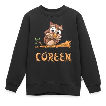 Eule Coreen - Sweat Premium enfant bio - noir - Devant - AI Model Kid Female (0cm)