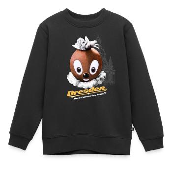 Pittiplatsch 3D Dresden - Kinder Premium Organic Sweatshirt - Schwarz - Vorne - AI Model Kid Female (0cm)