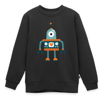 ROBOT02 - Kinder Premium Organic Sweatshirt - Schwarz - Vorne - AI Model Kid Female (0cm)