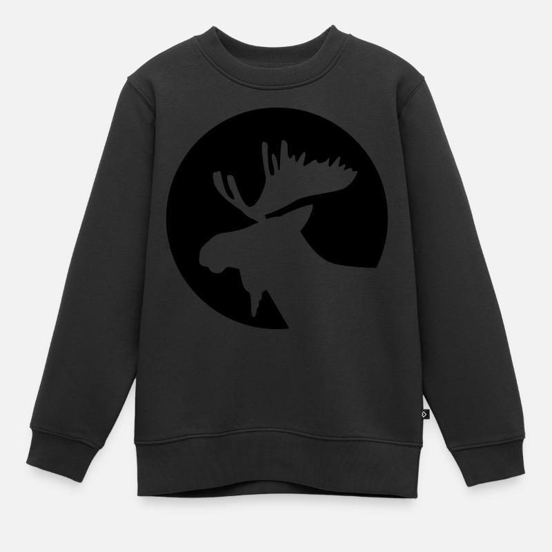Moose - Kids Premium Organic Sweatshirt - black