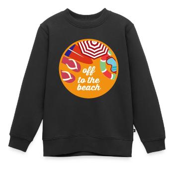 Flip flops gift - Kids Premium Organic Sweatshirt - black - Front - AI Model Kid Female (0cm)