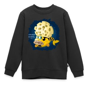 Funky Fisch - Kinder Premium Organic Sweatshirt - Schwarz - Vorne - AI Model Kid Female (0cm)