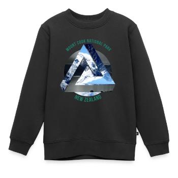 Mont Cook Nouvelle-Zélande Wanderlust Gift Idea - Sweat Premium enfant bio - noir - Devant - AI Model Kid Female (0cm)