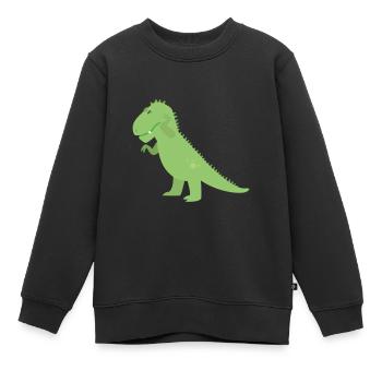 Dinosaures - Sweat Premium enfant bio - noir - Devant - AI Model Kid Female (0cm)