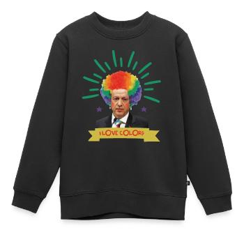 Recep Tayyip Erdogan Türkei Geschenk - Kinder Premium Organic Sweatshirt - Schwarz - Vorne - AI Model Kid Female (0cm)