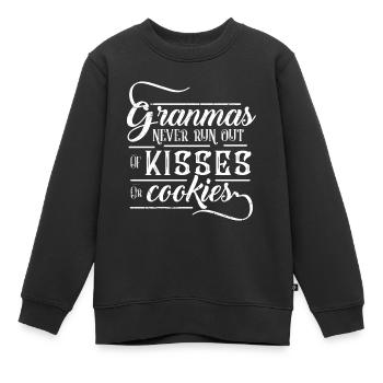 Oma Omi Großmutter Kekse Küsse Geschenk herzlich - Kinder Premium Organic Sweatshirt - Schwarz - Vorne - AI Model Kid Female (0cm)