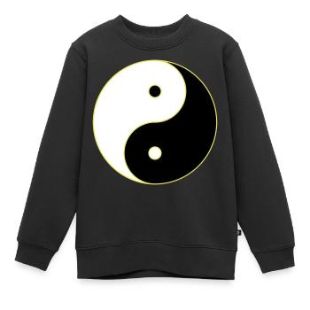 Yin Yang - Sweat Premium enfant bio - noir - Devant - AI Model Kid Female (0cm)