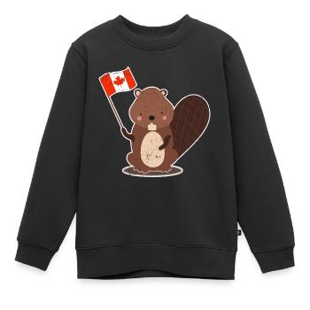 Biber - Kinder Premium Organic Sweatshirt - Schwarz - Vorne - AI Model Kid Female (0cm)