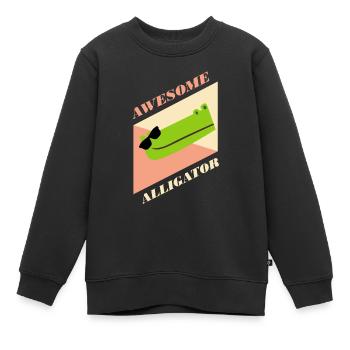 Alligator - Kinder Premium Organic Sweatshirt - Schwarz - Vorne - AI Model Kid Female (0cm)