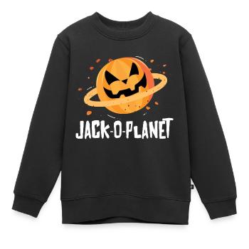 Halloween Pumpkin Face Jack-O-Planet - Sweat Premium enfant bio - noir - Devant - AI Model Kid Female (0cm)