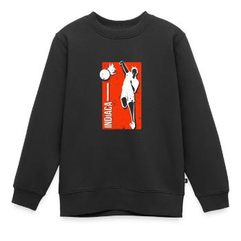 Idée cadeau de loisirs Indiaca - Sweat Premium enfant bio - noir - Devant - AI Model Kid Female (0cm)