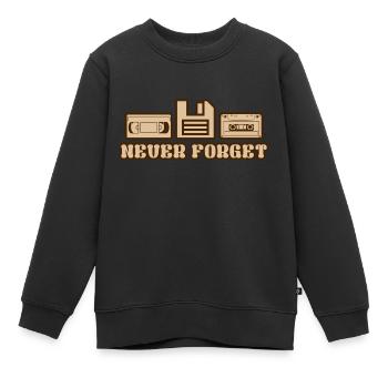 Vergiss nie - Videokassette Diskette Kassette - Kinder Premium Organic Sweatshirt - Schwarz - Vorne - AI Model Kid Female (0cm)