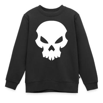 Totenkopf - Kinder Premium Organic Sweatshirt - Schwarz - Vorne - AI Model Kid Female (0cm)