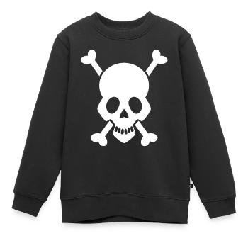 Totenkopf - Kinder Premium Organic Sweatshirt - Schwarz - Vorne - AI Model Kid Female (0cm)